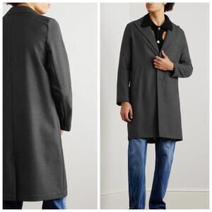 Sefr $450 Zeke Twill Coat in Gray Lightweight Poly wool size Large NWT